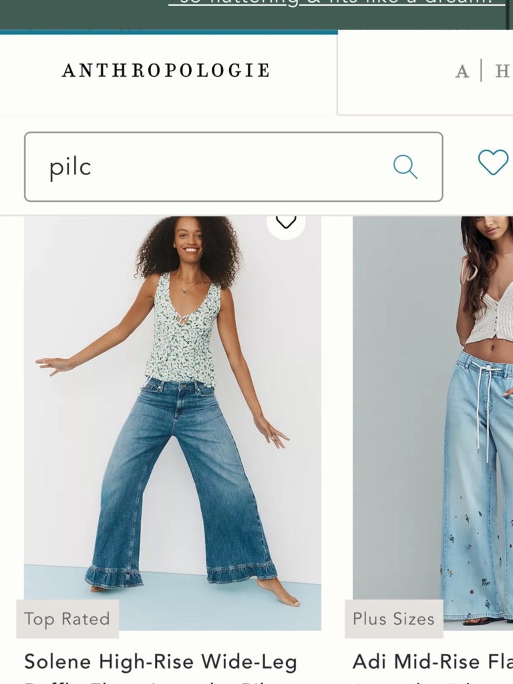 Anthropologie Solene High-Rise Wide-Leg Jeans — Blue Denim